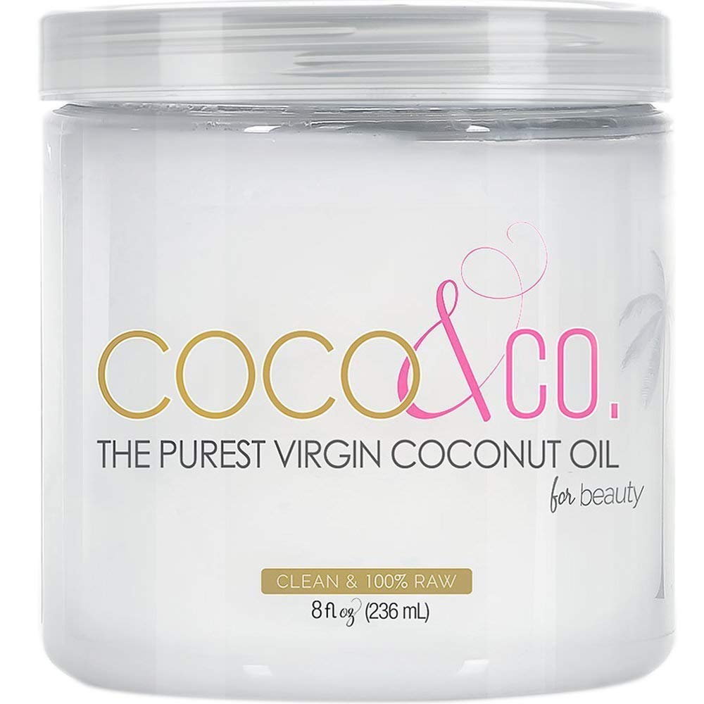 100% RAW Coconut Oil for Skin  Hair, Clean Beauty Grade, Pure and Organic Extra Virgin by COCO  CO. 8 Fl Oz (Pack of 1)