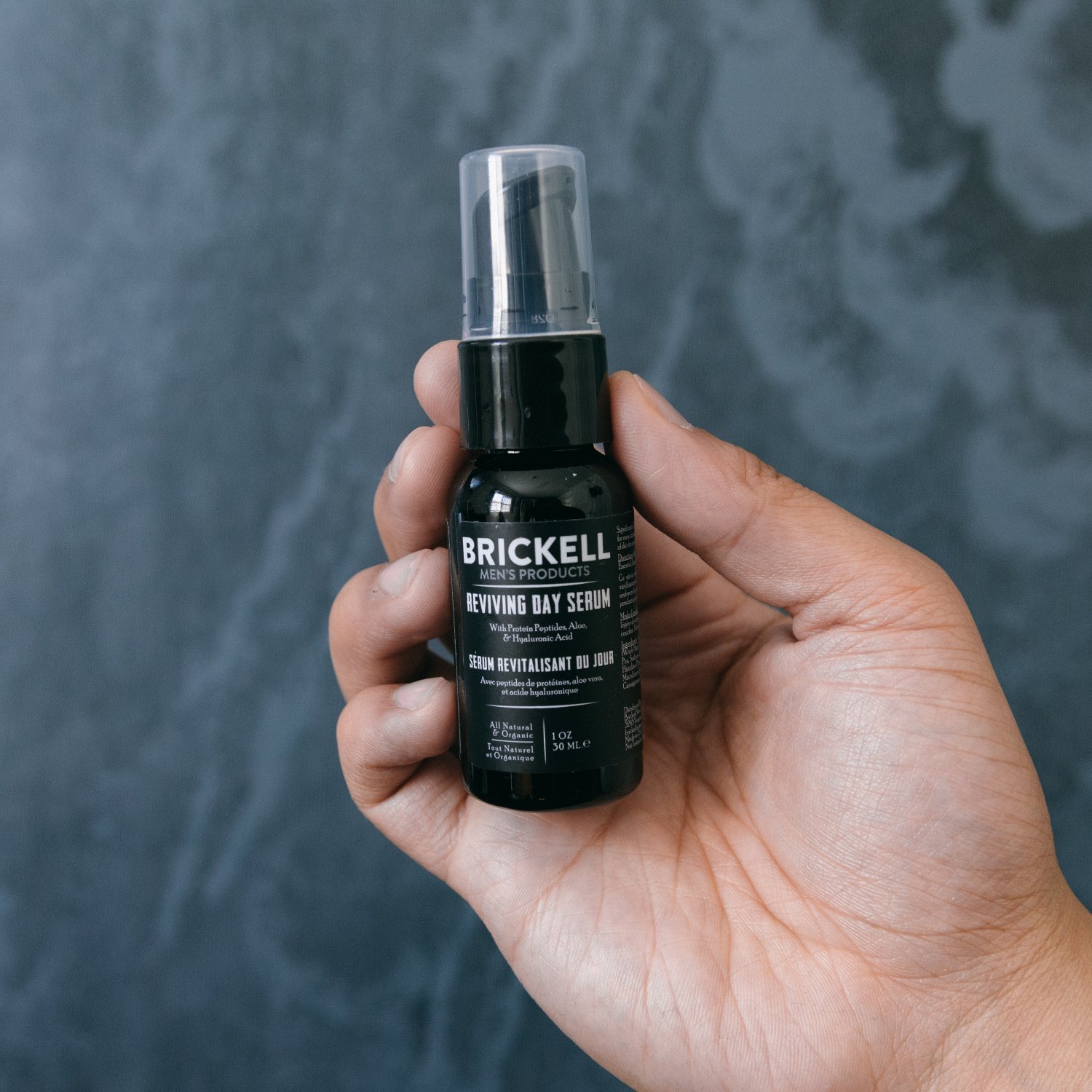 Brickell Mens Anti Aging Reviving Day Serum for Men, Natural and Organic Formulated with Hyaluronic Acid, Protein Peptides to Restore Firmness and Stimulate Collagen, 30 ml, Unscented