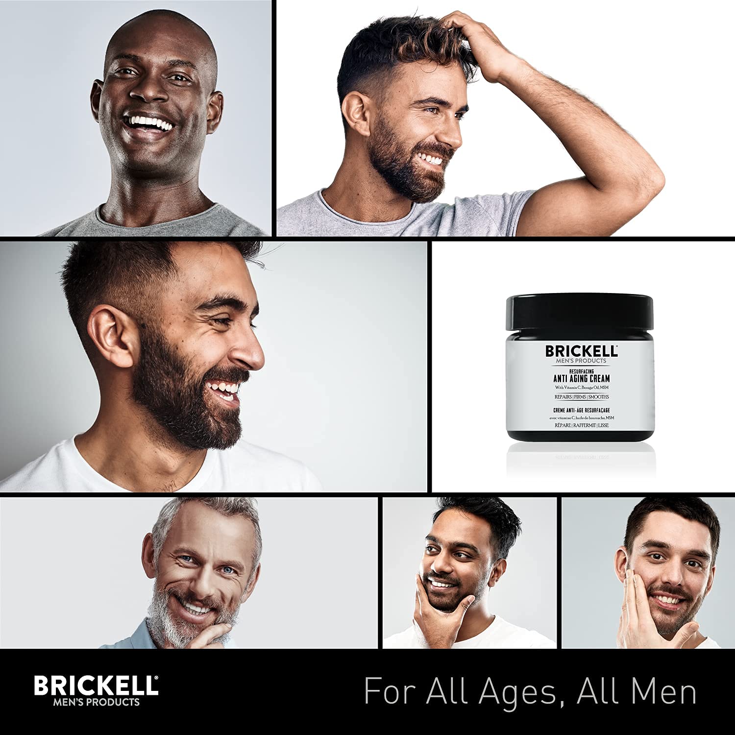 Brickell Mens Products Resurfacing Anti-Aging Face Cream For Men, Natural and Organic Face Moisturizer, Vitamin C Cream For Wrinkles, 2 Ounce, Scented