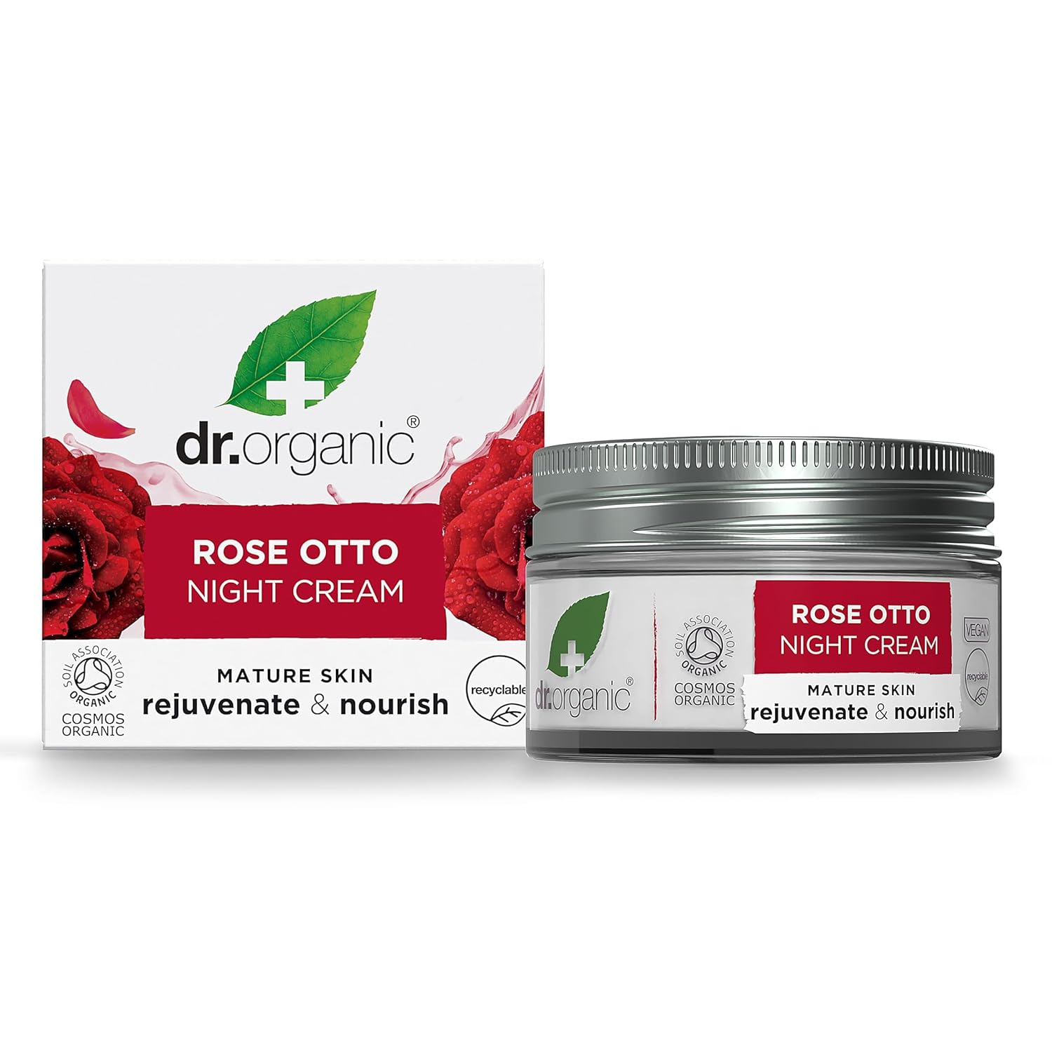 Dr Organic Rose Otto Night Cream 50ml (Anti-aging, Moisturising, Rejuvenating)