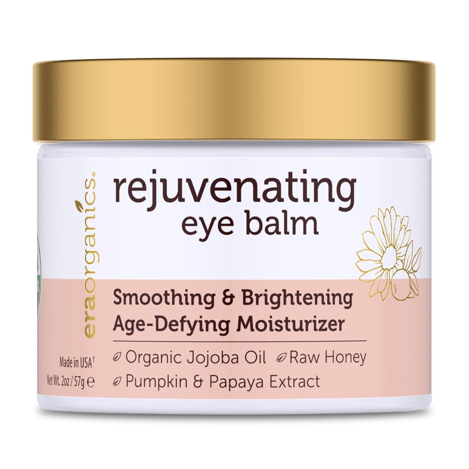 USDA Organic Eye Moisturizer Cream - Rejuvenating and Nourishing Age Defying Under Eye Balm - Natural Eye Cream for Sensitive Skin With Jojoba Oil, Agran Oil for Puffiness, Fine Lines and More