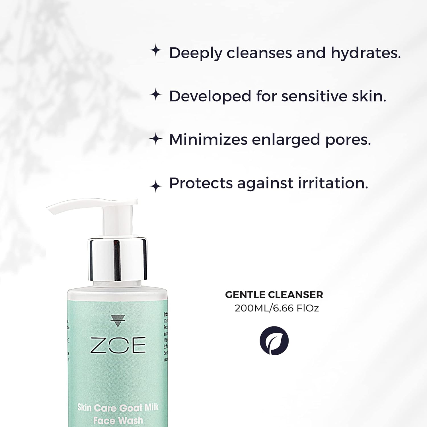 ZOE Skincare - Natural GOAT MILK Face Wash - Sensitive Skin and Dry Skin Face Cleanser - Vitamin E  ALOE VERA Face Wash - Cruelty  Fragrance Free Organic Skincare